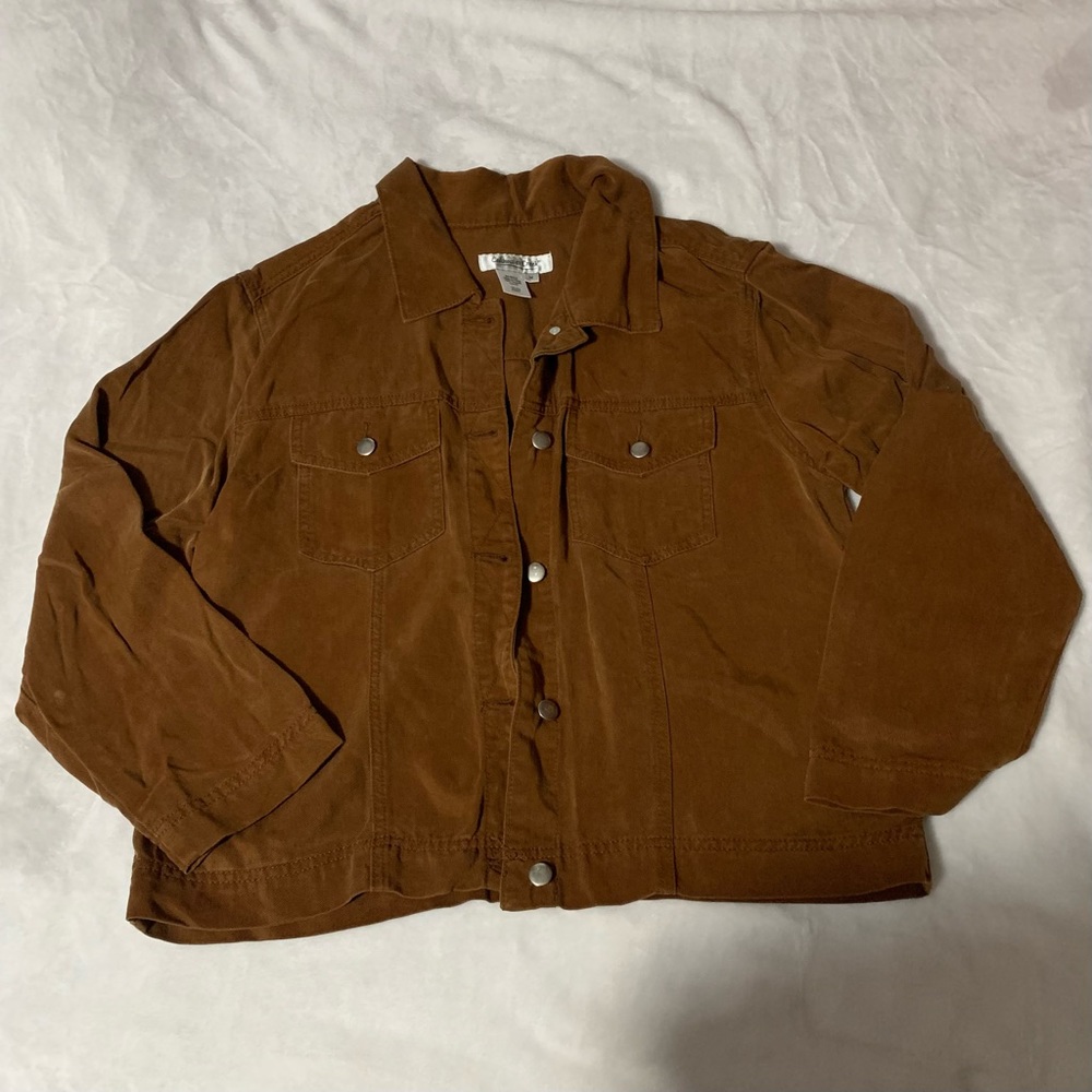Brown Lightweight Lyocell Jacket Top | Size M